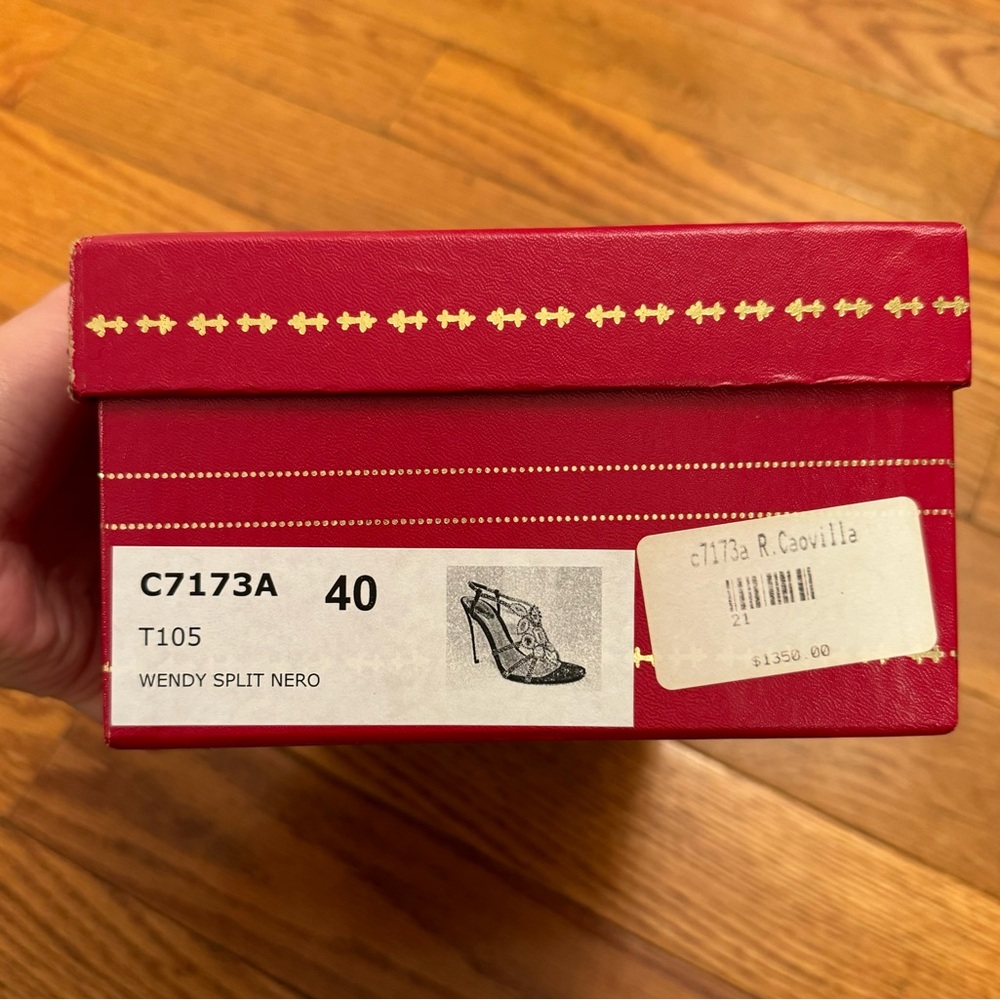RENE CAOVILLA JEWEL STRAPPY TOE HIGH HEELS SIZE 40 US 9 WITH BOX - Picture 5 of 7